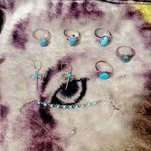 Variety of beautiful Indian turquoise jewelry